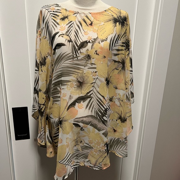 Chico Sheer Tropical Tunic S/M - Picture 2 of 5